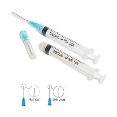 3D Dental Endo Irrigating 23GA with Syringe Half Cut Blue, Bx/100